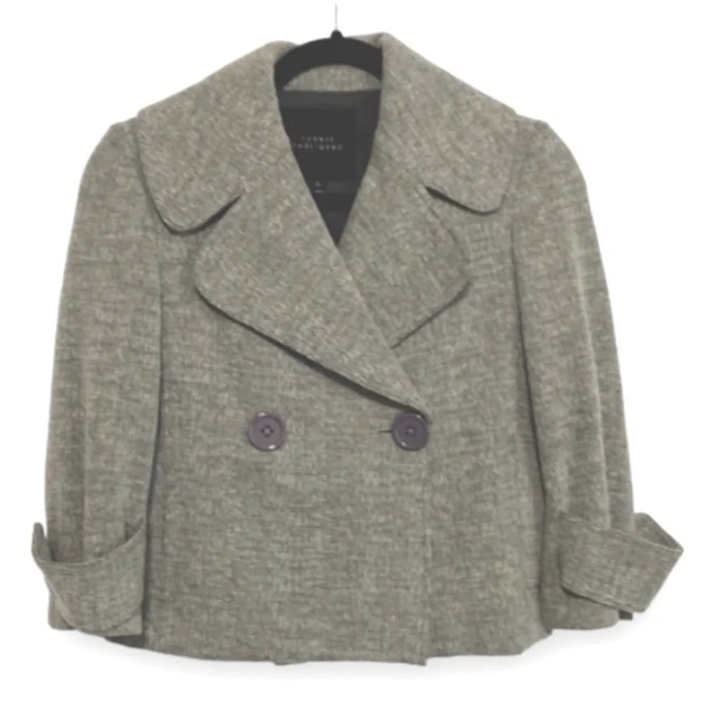Robert Rodriguez Gray Cotton Wool Blend Jacket Size 0